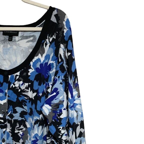 Lane Bryant Womens Plus Size 26 28 Multicolor Floral Print Button Cardigan - Picture 3 of 7